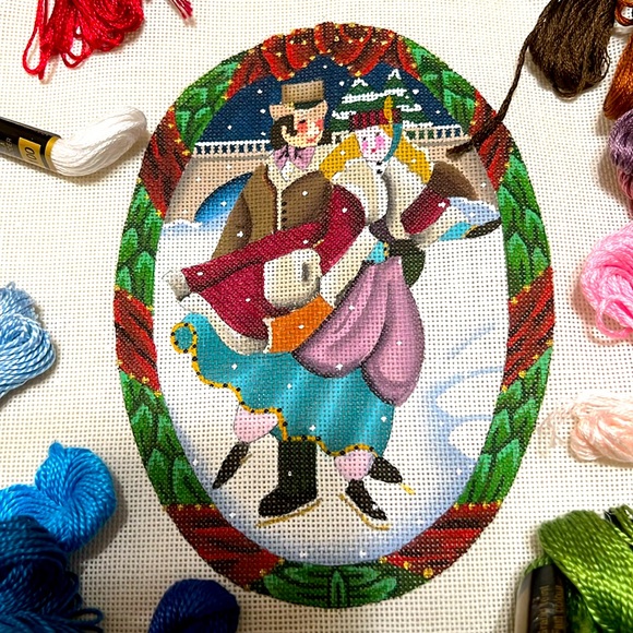 NEW pair of skaters in the park needlepoint kit-NWT - Picture 2 of 4